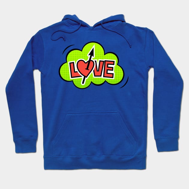 Love Heart And Arrow Hoodie by JunkyDotCom